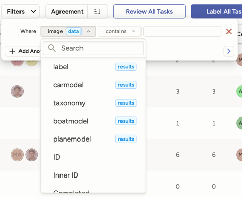 Image of filtering by results